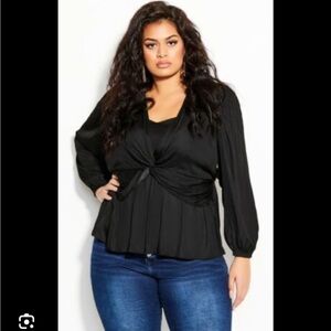 NWT City chic twisted love black blouse M/18